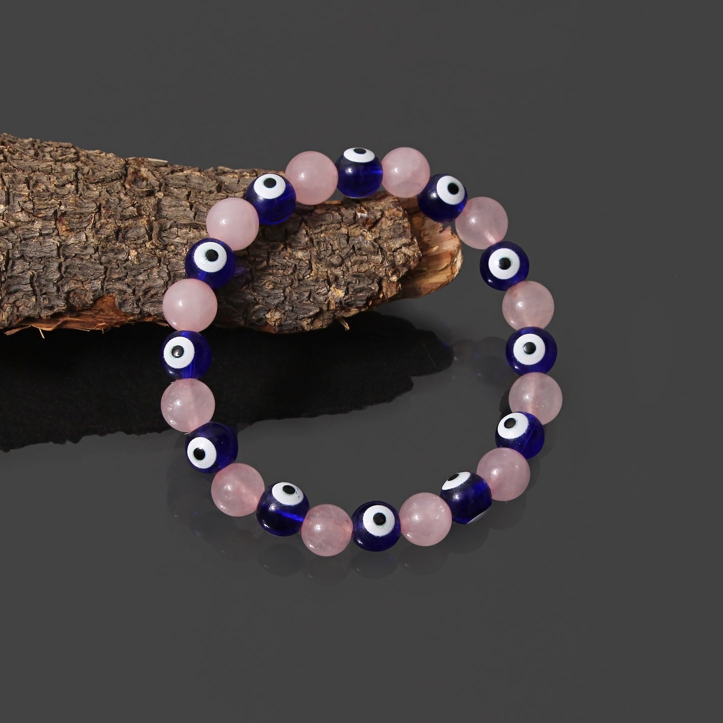 Rose Quartz Evil Eye Bracelet - Love & Protection