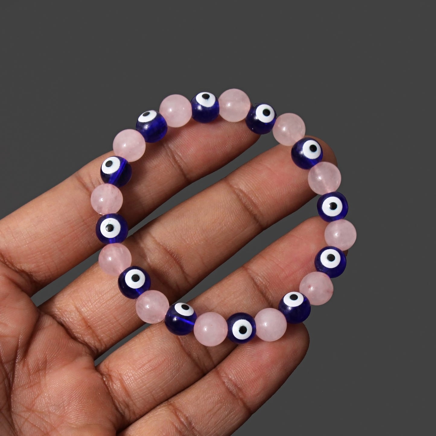 Rose Quartz Evil Eye Bracelet - Love & Protection