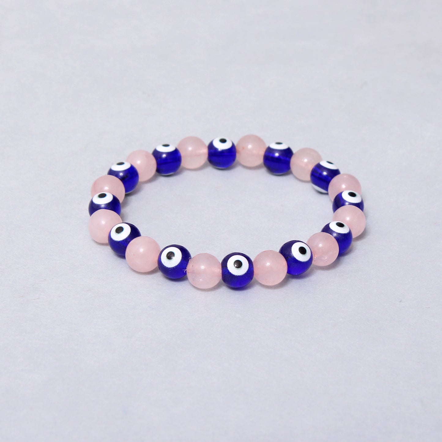 Rose Quartz Evil Eye Bracelet - Love & Protection