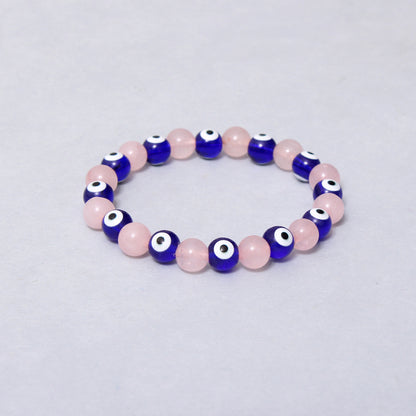 Rose Quartz Evil Eye Bracelet - Love & Protection