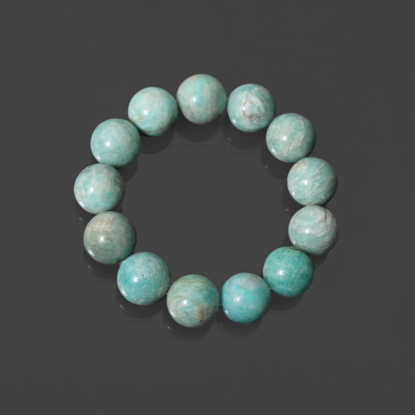 Natural Amazonite Round Bead Bracelet Stretch Men & Women Jewelry