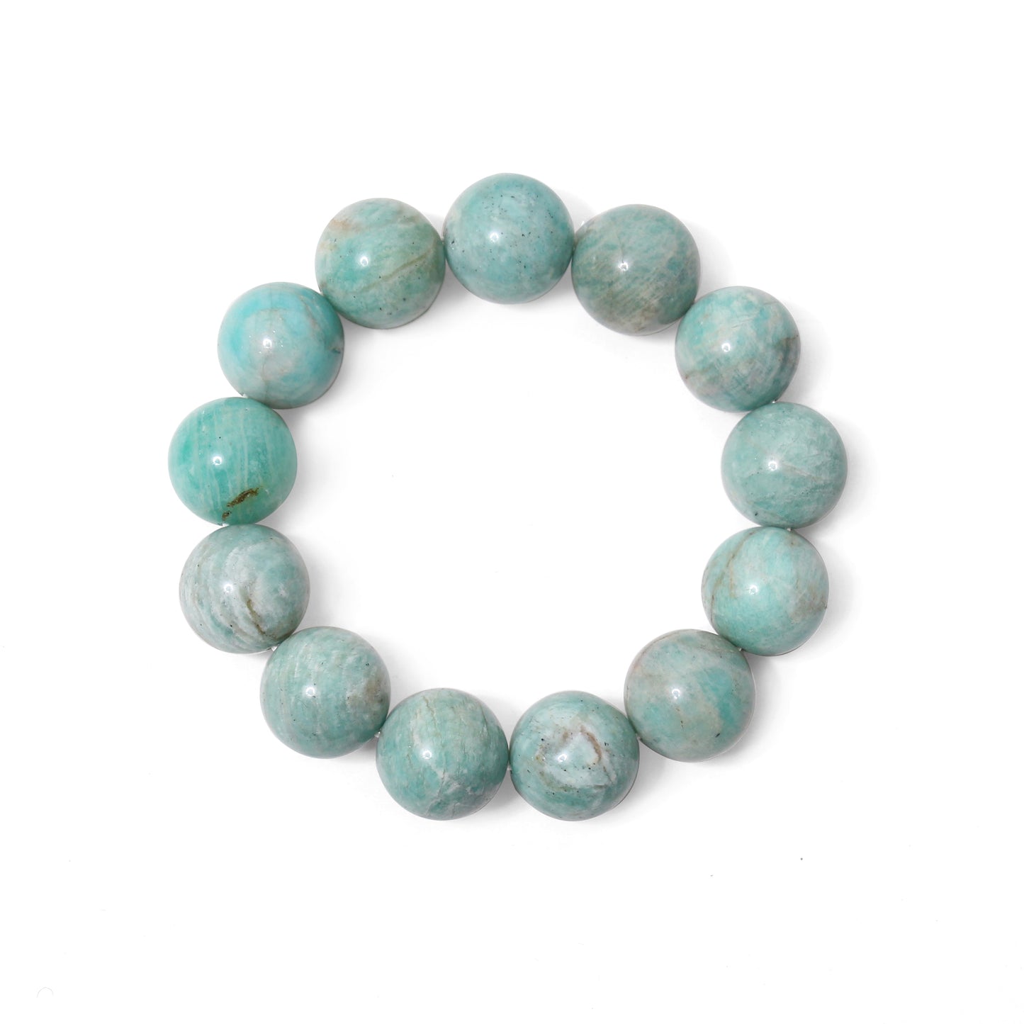 Natural Amazonite Round Bead Bracelet Stretch Men & Women Jewelry