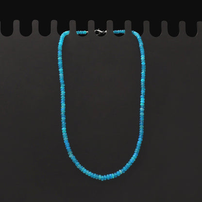 Exquisite Blue Ethiopian Opal Faceted Rondelle Necklace