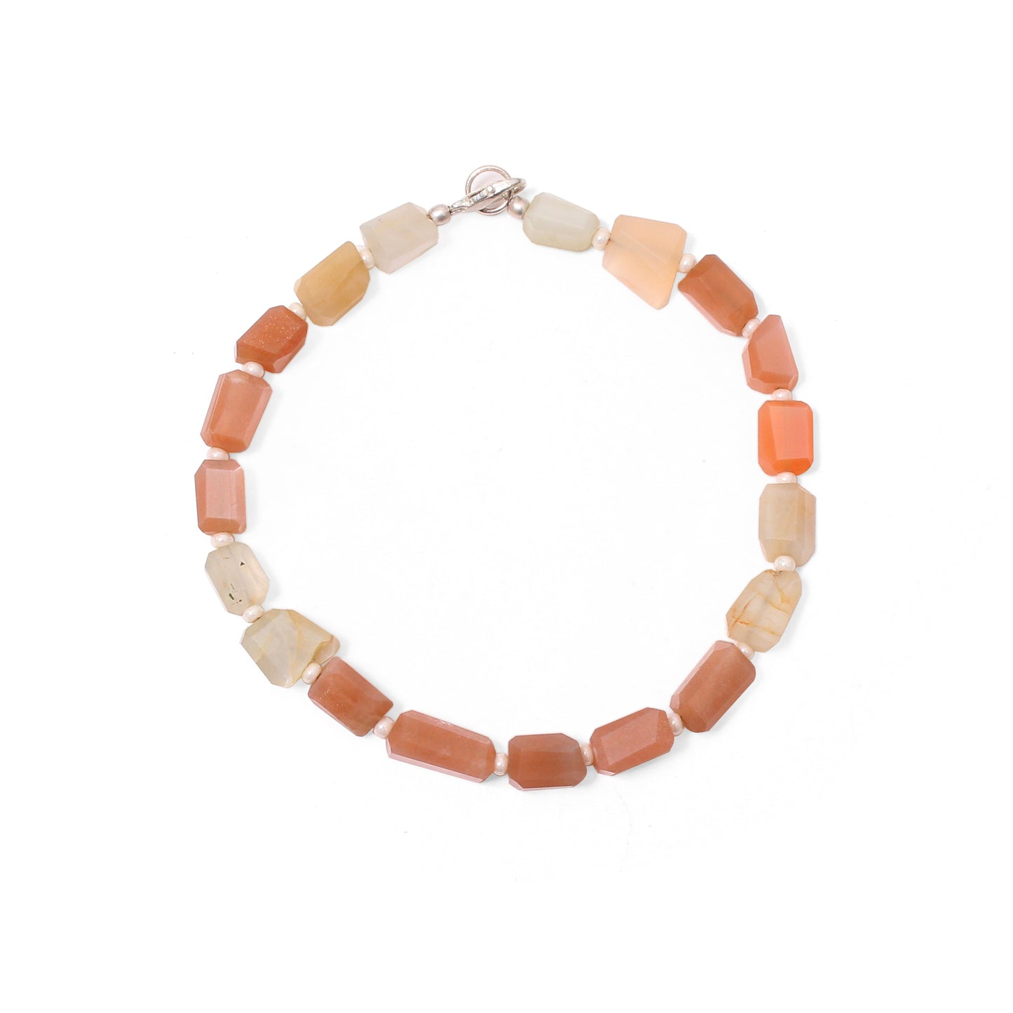 Peach Moonstone Beaded Gemstone Bracelet