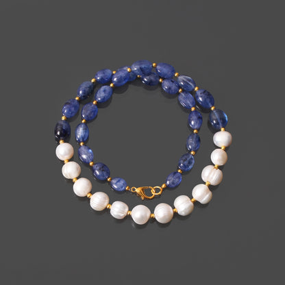 Effortless Sophistication: Sapphire & Pearl Necklace ✨