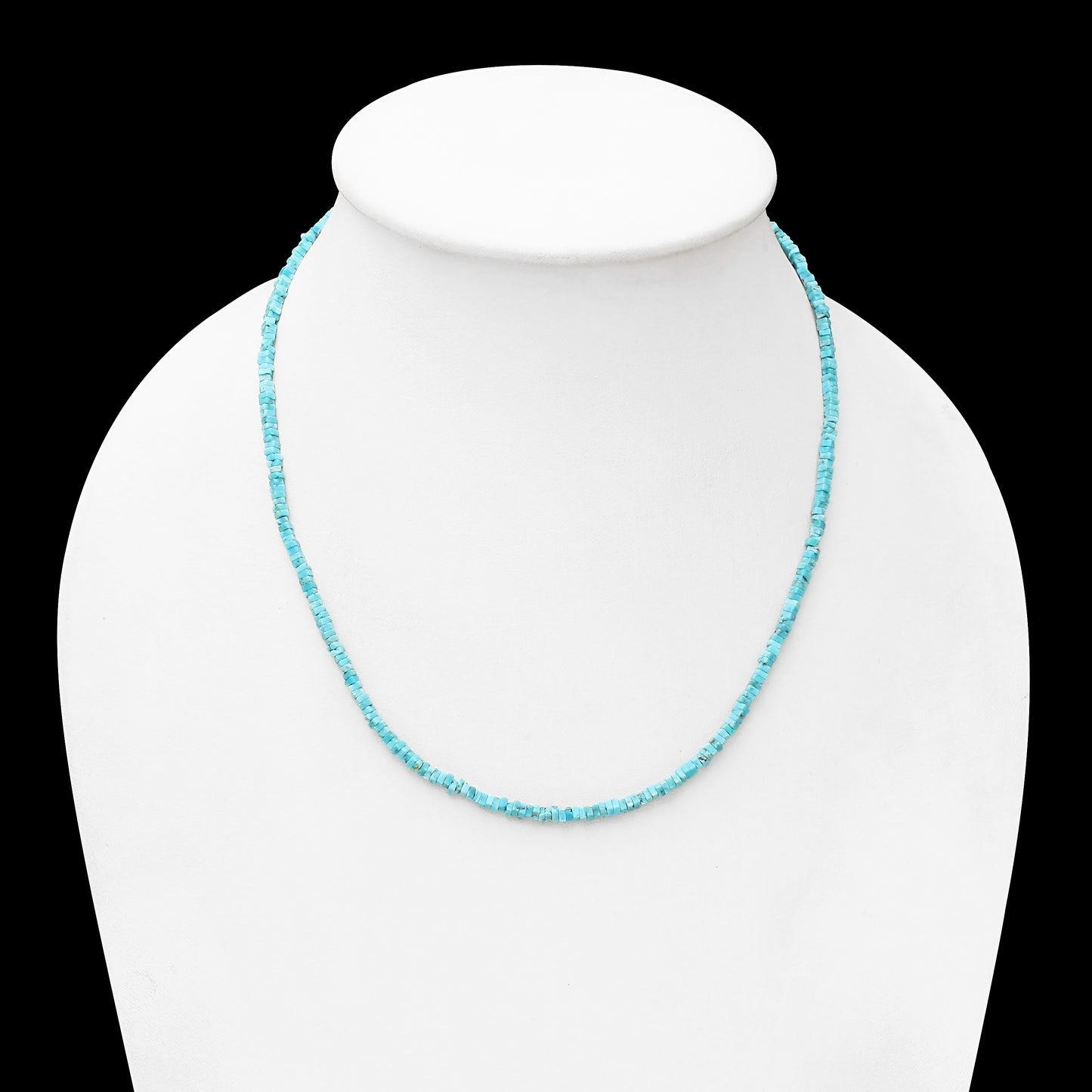 Handmade Natural Turquoise Heishi Bracelet – 2.5–3mm Flat Square Gemstone Beads