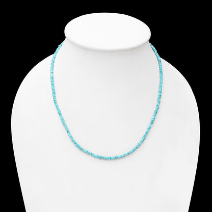 Handmade Natural Turquoise Heishi Bracelet – 2.5–3mm Flat Square Gemstone Beads