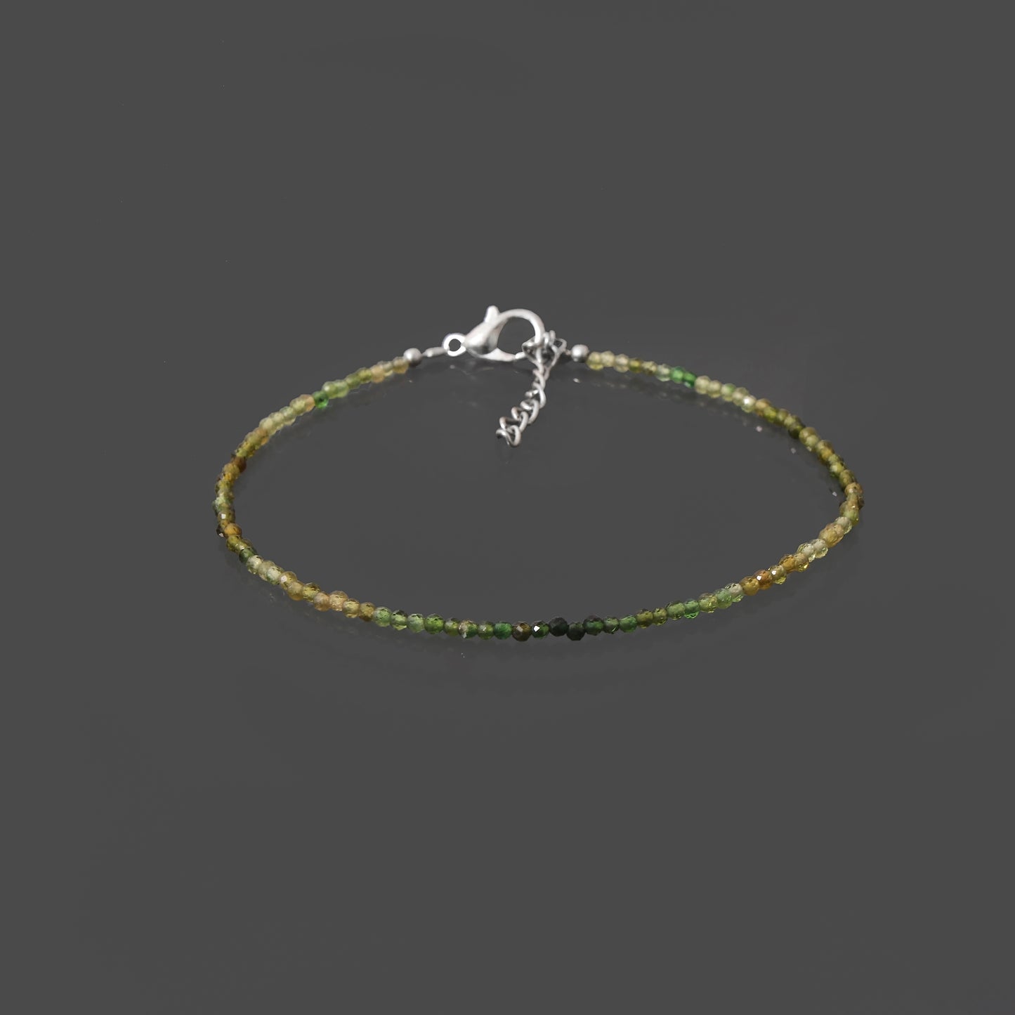 Natural Green Shaded Tourmaline Beaded Bracelet