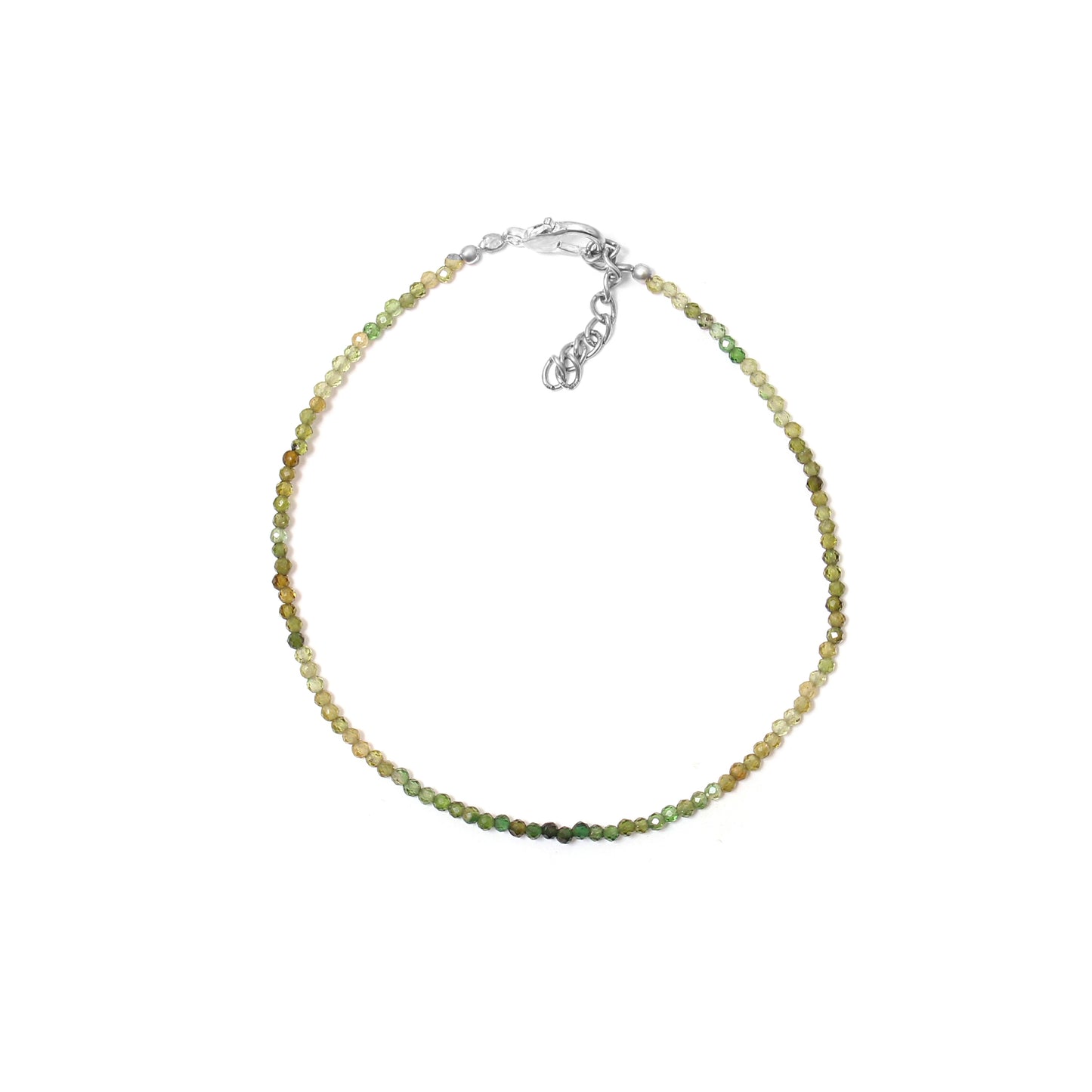 Natural Green Shaded Tourmaline Beaded Bracelet