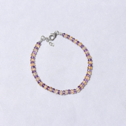 Natural Citrine & Amethyst Beaded Bracelet