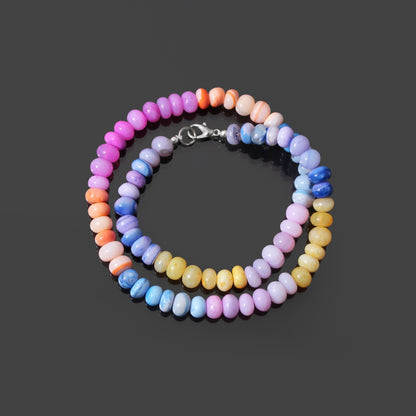 Wonderful Natural Multi Candy Opal  Gemstone Bracelet – A Colorful Gemstone Delight