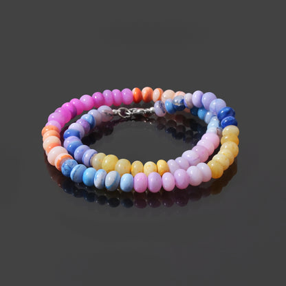 Wonderful Natural Multi Candy Opal  Gemstone Bracelet – A Colorful Gemstone Delight