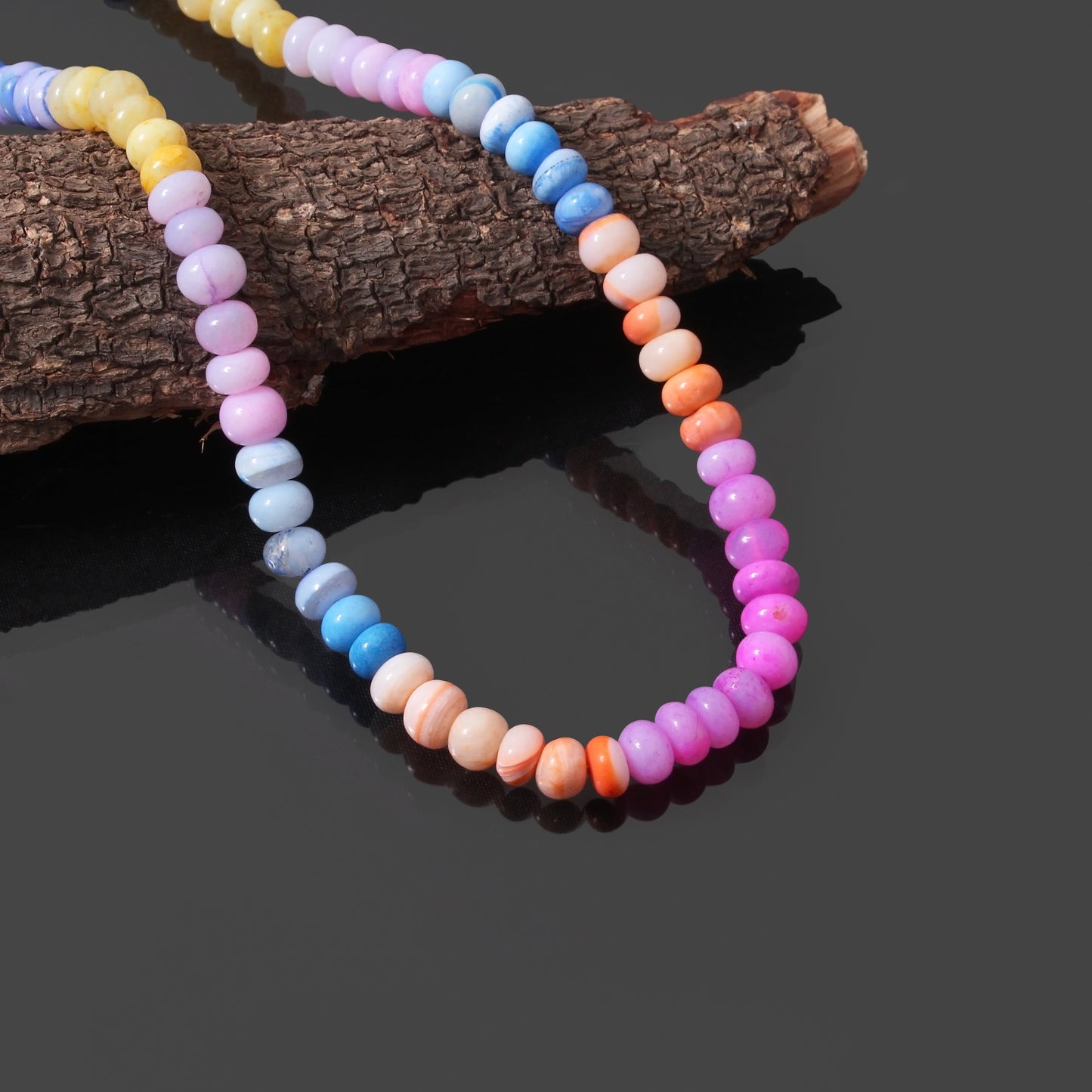 Wonderful Natural Multi Candy Opal  Gemstone Bracelet – A Colorful Gemstone Delight