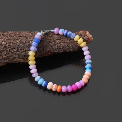 Unleash Positivity With The Natural Multi Candy Opal Gemstone Bracelet