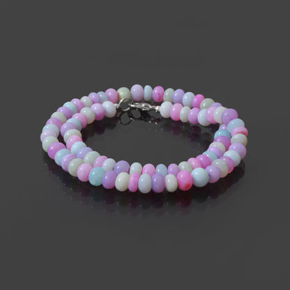 Soft Glow Natural Candy Opal Gemstone Bracelet – Radiate Positivity & Elegance