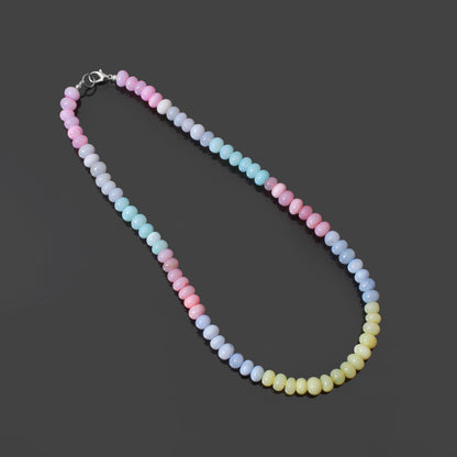 Multicolor Peruvian Candy Opal Beaded Necklace – Handmade Pastel Gemstone Jewelry