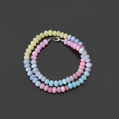 Multicolor Peruvian Candy Opal Beaded Necklace – Handmade Pastel Gemstone Jewelry