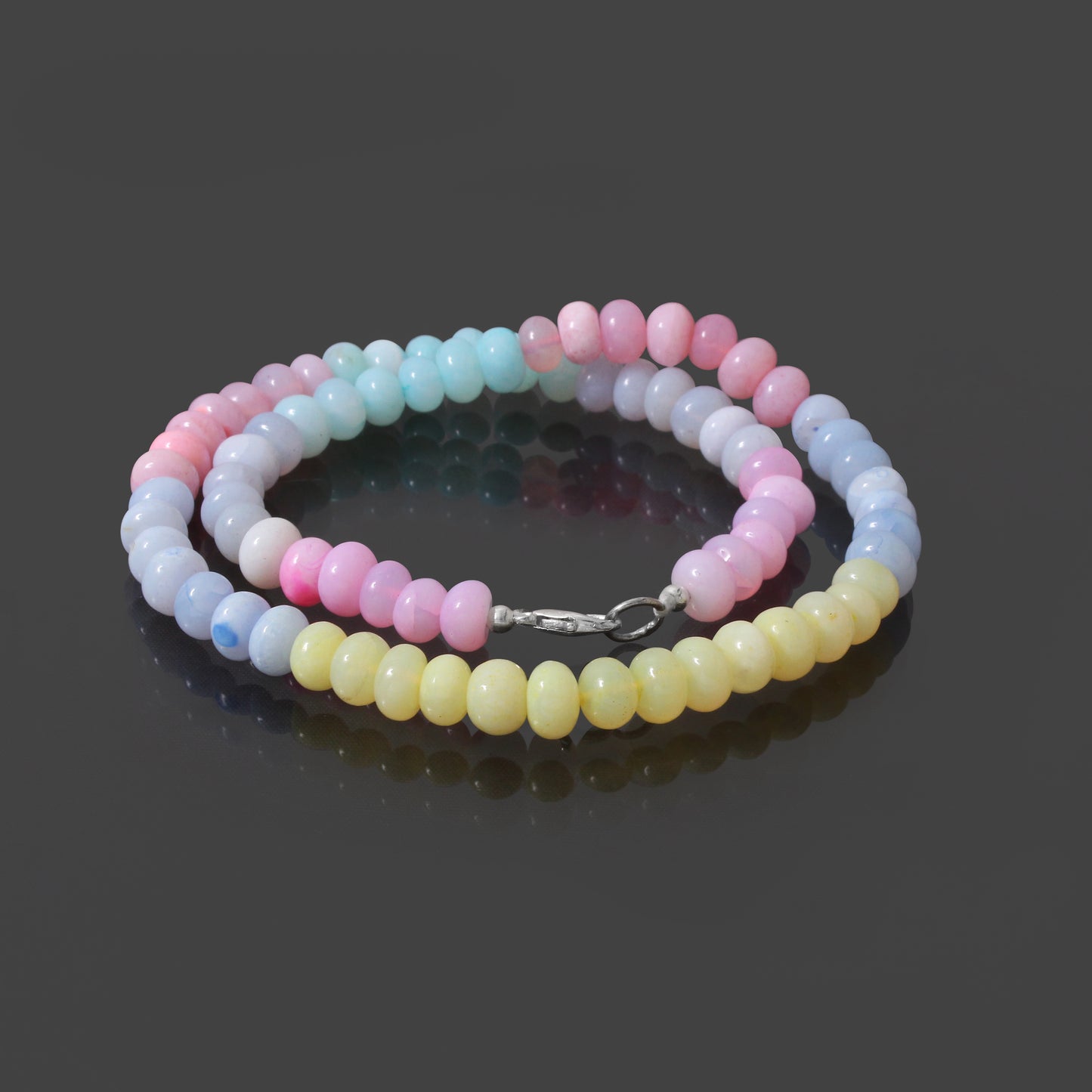 Multicolor Peruvian Candy Opal Beaded Necklace – Handmade Pastel Gemstone Jewelry