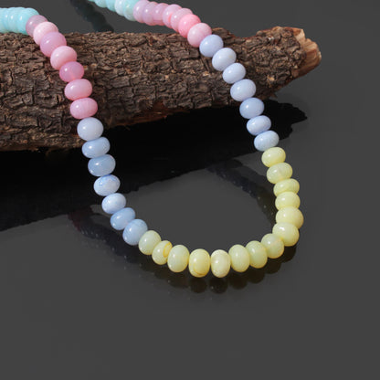 Multicolor Peruvian Candy Opal Beaded Necklace – Handmade Pastel Gemstone Jewelry