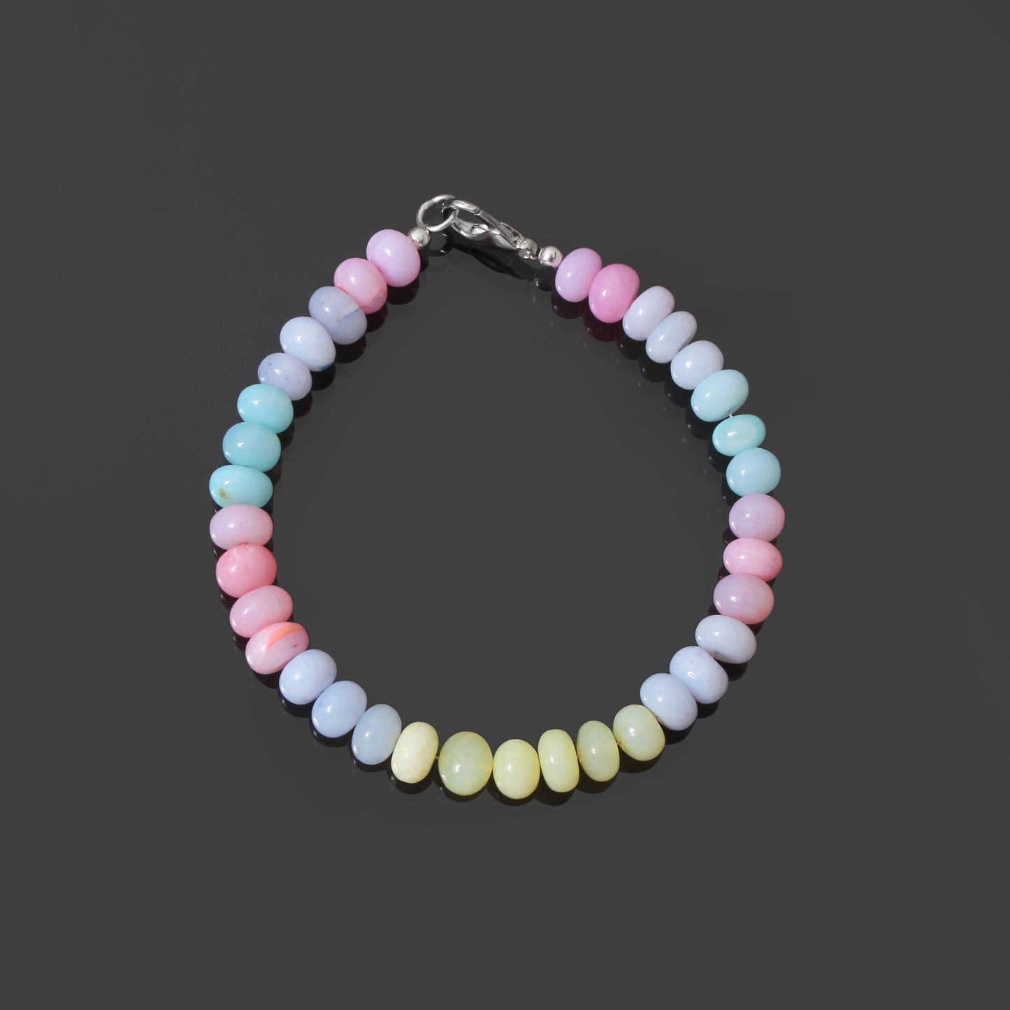 Rainbow Bliss Natural Candy Opal Gemstone Bracelet – Radiate Joy & Positivity