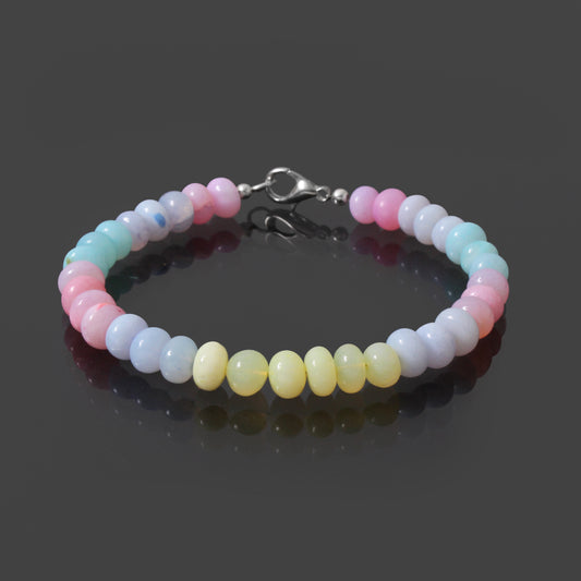 Rainbow Bliss Natural Candy Opal Gemstone Bracelet – Radiate Joy & Positivity