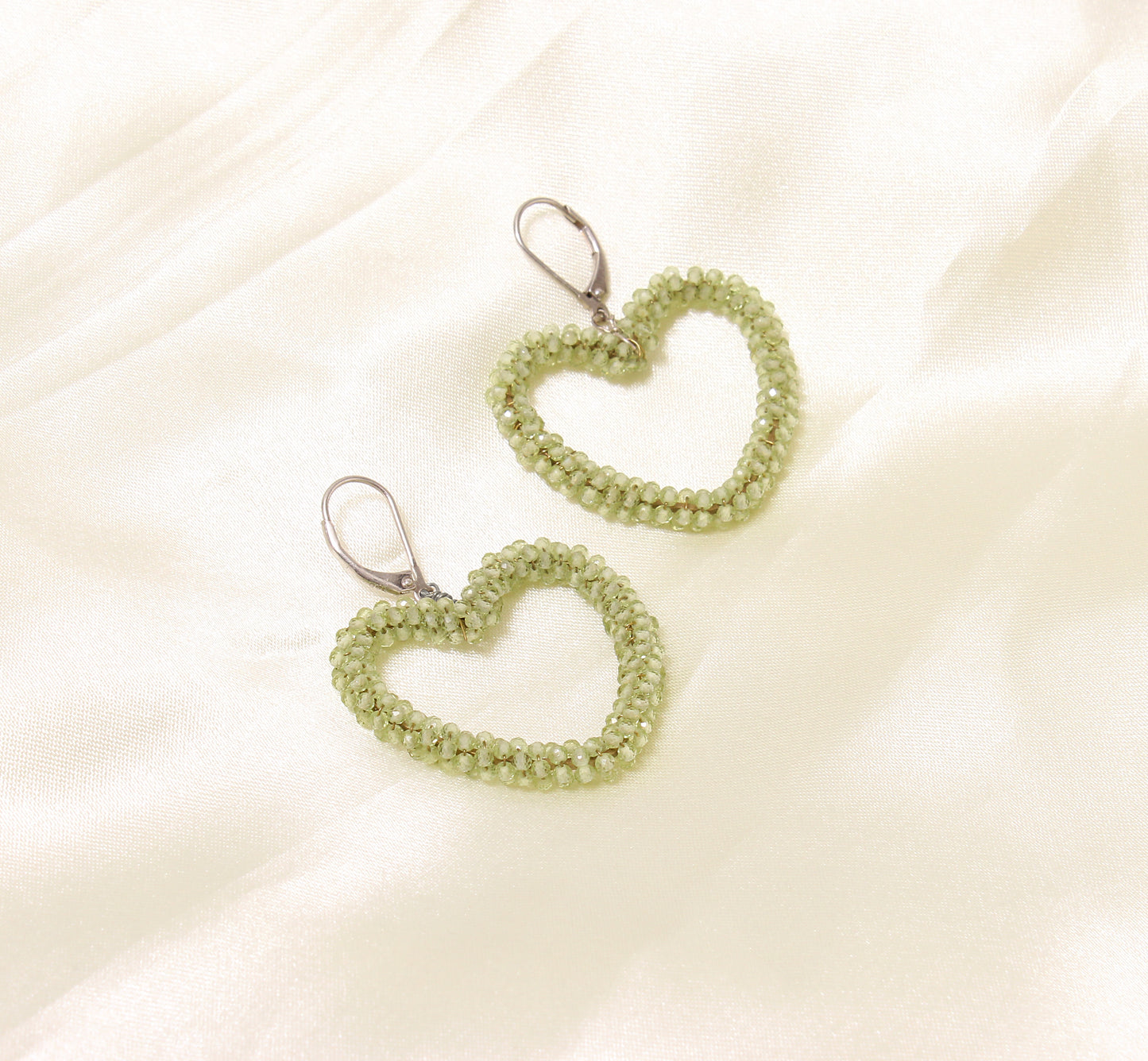 Green Peridot Heart Shape Earrings – Elegance & Positive Energy