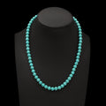 Natural Sky Arizona Turquoise Necklace – 7mm Round Beads | Genuine Turquoise Healing Stone Jewelry