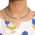 Elegant Natural Apatite & Pearl Necklace – Healing Crystal Jewelry for Balance & Inner Peace
