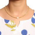 Golden Pyrite & Pearl Beaded Necklace – Handmade Elegant Choker with Natural Gemstones, Dainty Pearl Jewelry for Women