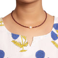 Elegant Natrual Garnet & Pearl Beaded Designer Necklace – Radiant Red Gemstone Jewelry for Love & Balance