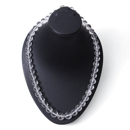 Hyalite Opal Smooth Round Beaded Necklace – Natural Clear Gemstone for Clarity & Spiritual Light