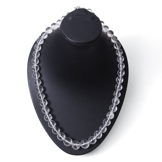 Hyalite Opal Smooth Round Beaded Necklace – Natural Clear Gemstone for Clarity & Spiritual Light