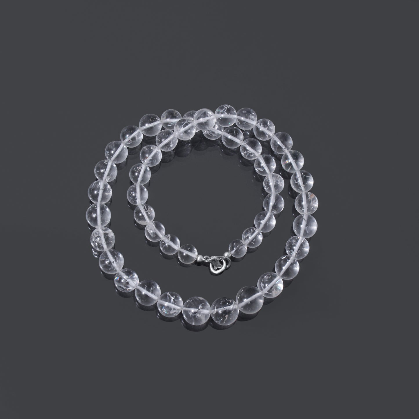 Hyalite Opal Smooth Round Beaded Necklace – Natural Clear Gemstone for Clarity & Spiritual Light