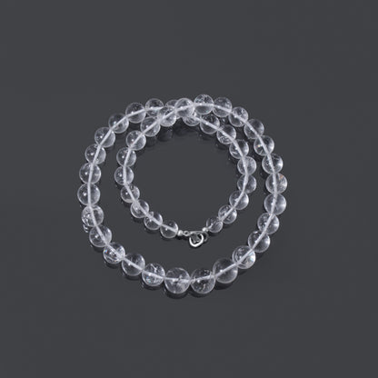 Hyalite Opal Smooth Round Beaded Necklace – Natural Clear Gemstone for Clarity & Spiritual Light