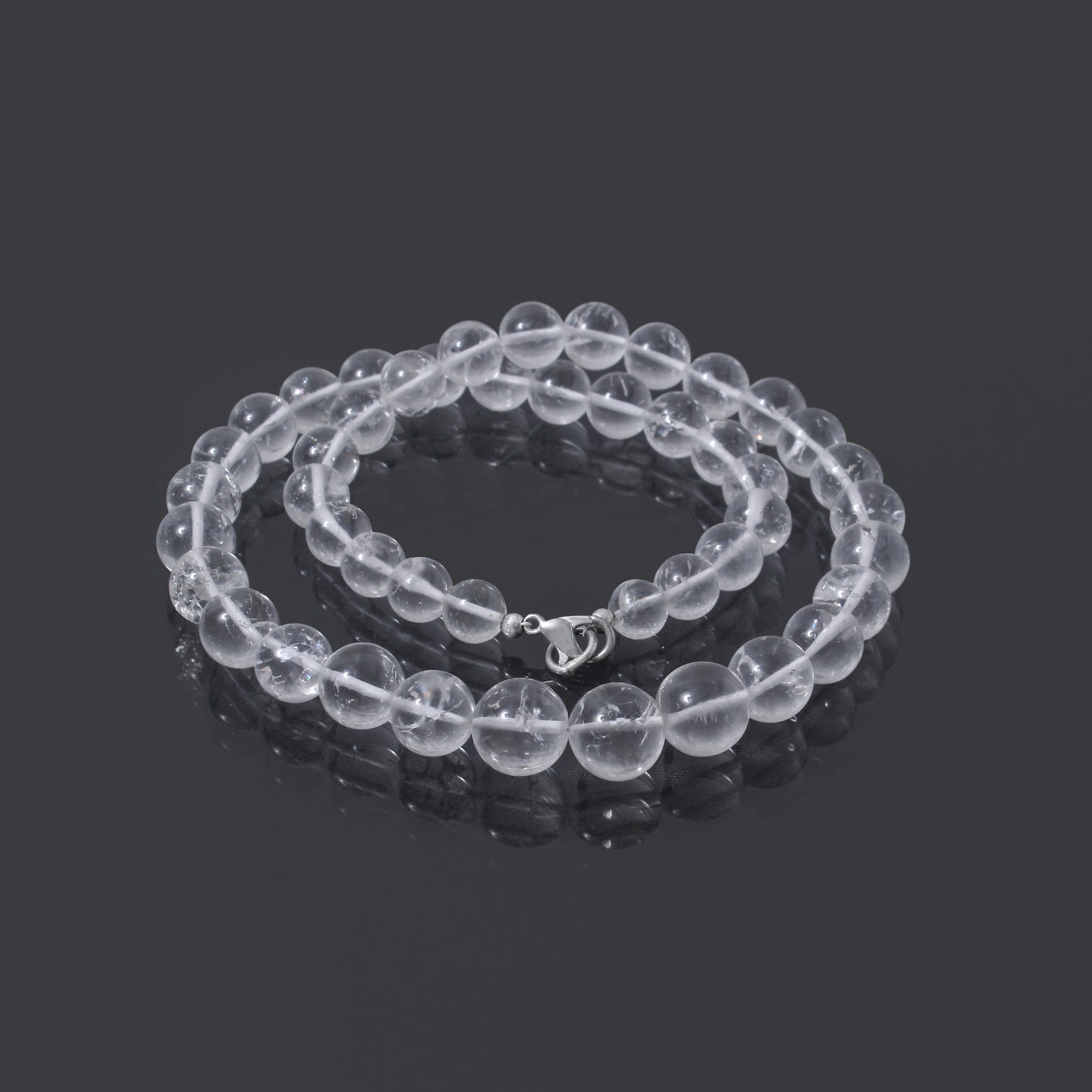 Hyalite Opal Smooth Round Beaded Necklace – Natural Clear Gemstone for Clarity & Spiritual Light