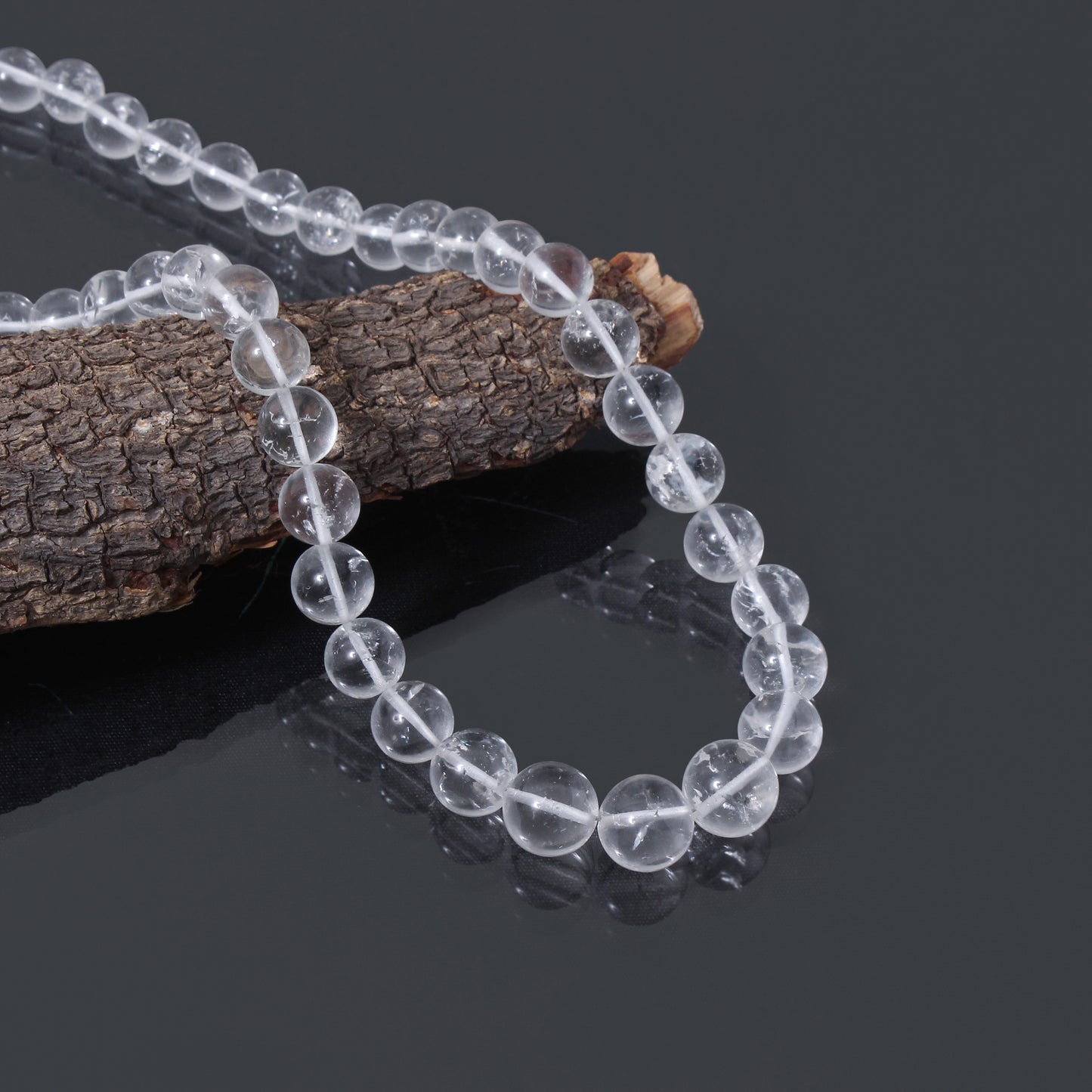 Hyalite Opal Smooth Round Beaded Necklace – Natural Clear Gemstone for Clarity & Spiritual Light