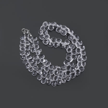 Hyalite Opal Pear-Shaped Beaded Necklace – Natural Clear Gemstone for Purity, Light & Spiritual Harmony