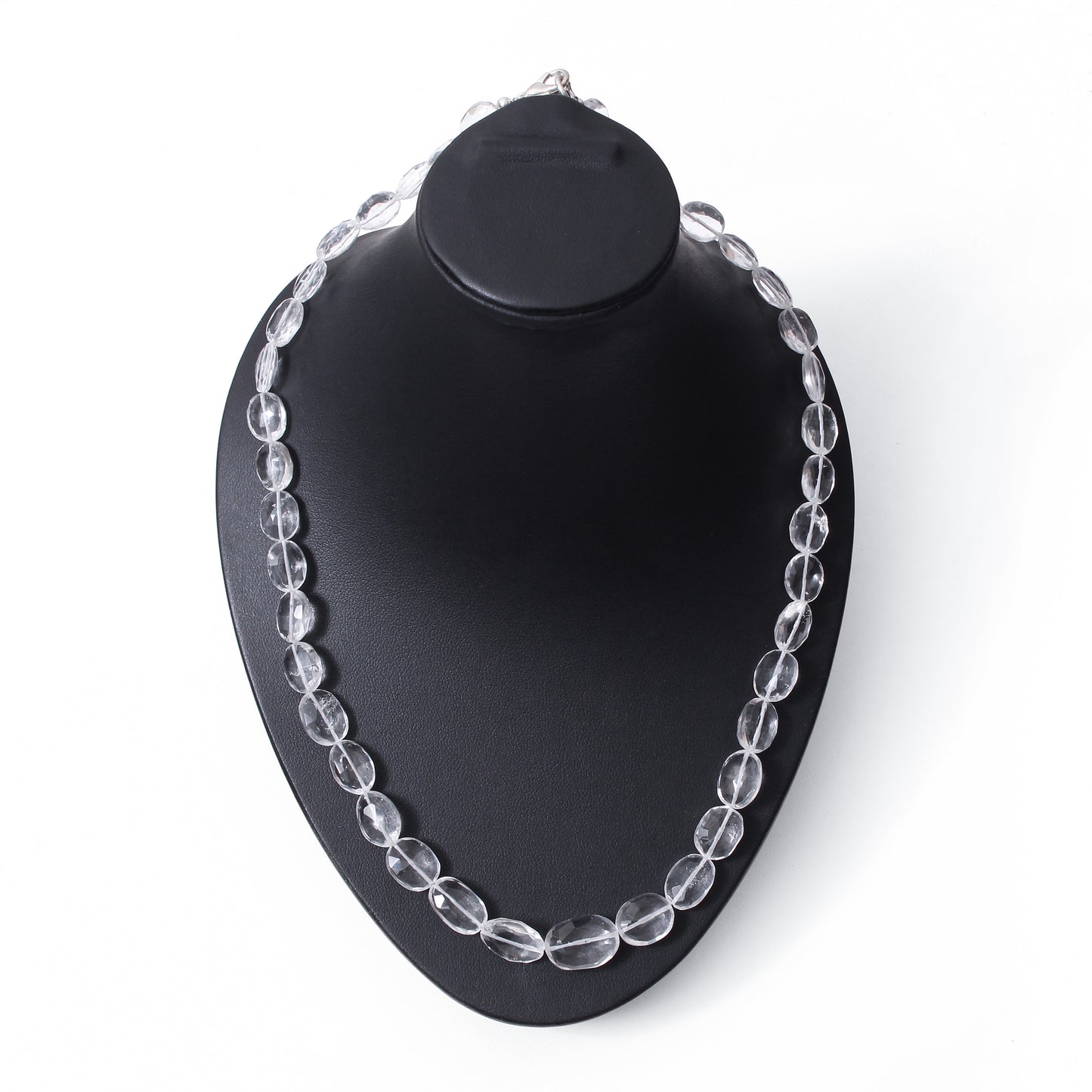 Hyalite Opal Faceted Oval Gemstone Necklace – Natural Clear Opal for Light, Clarity & Spiritual Harmony