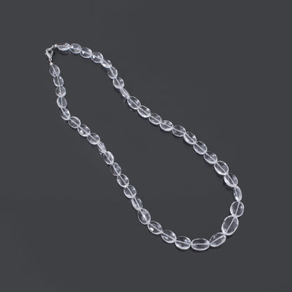 Hyalite Opal Faceted Oval Gemstone Necklace – Natural Clear Opal for Light, Clarity & Spiritual Harmony