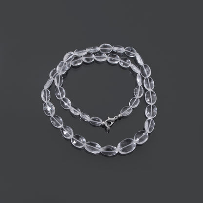 Hyalite Opal Faceted Oval Gemstone Necklace – Natural Clear Opal for Light, Clarity & Spiritual Harmony