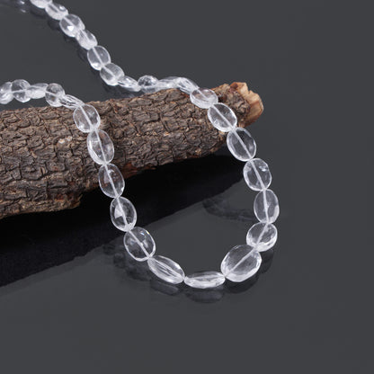 Hyalite Opal Faceted Oval Gemstone Necklace – Natural Clear Opal for Light, Clarity & Spiritual Harmony