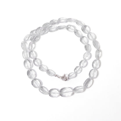 Hyalite Opal Faceted Oval Gemstone Necklace – Natural Clear Opal for Light, Clarity & Spiritual Harmony