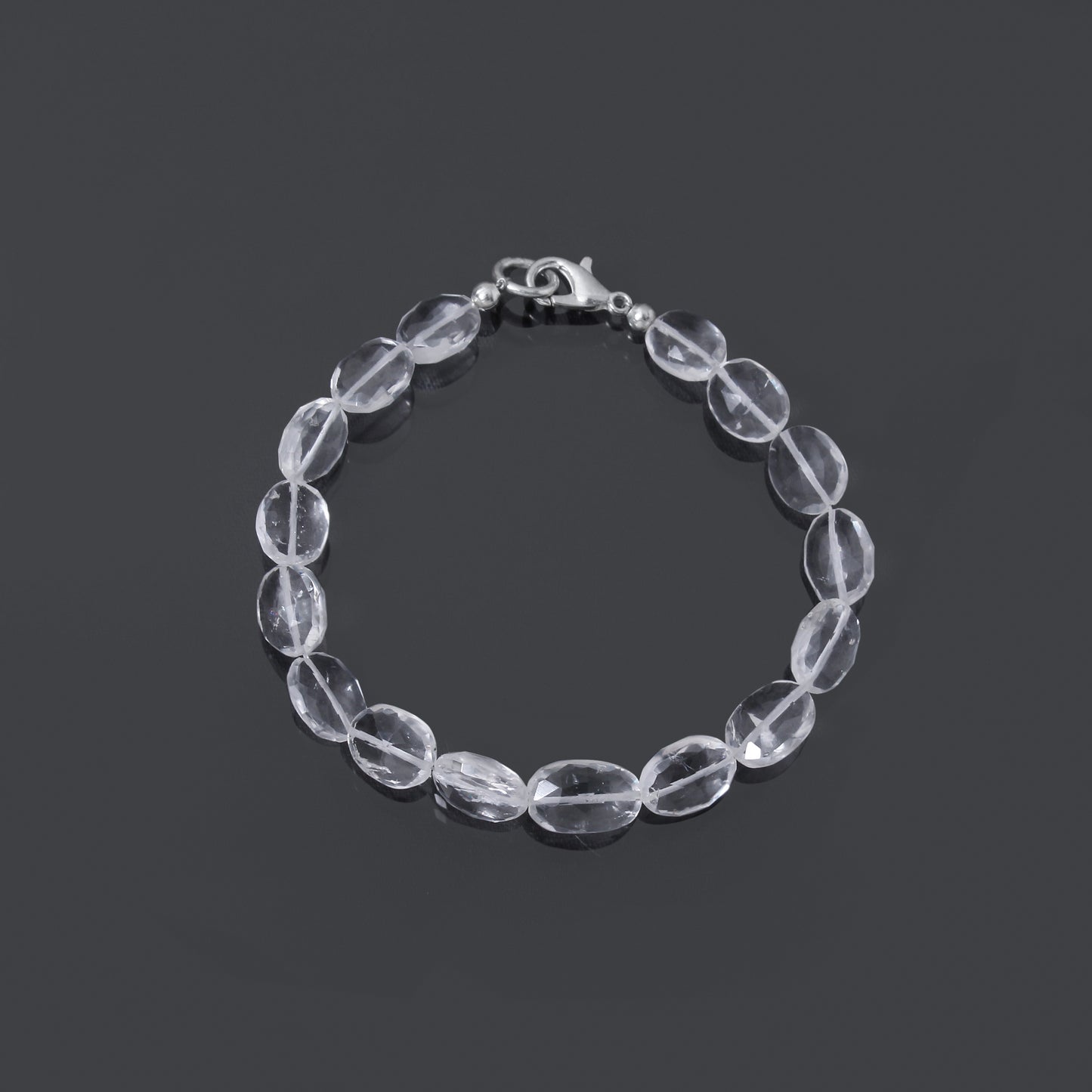 Natural Hyalite Opal Faceted Oval-Shaped Gemstone Bracelet – Crystal Clear Energy & Emotional Balance