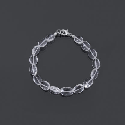 Natural Hyalite Opal Faceted Oval-Shaped Gemstone Bracelet – Crystal Clear Energy & Emotional Balance