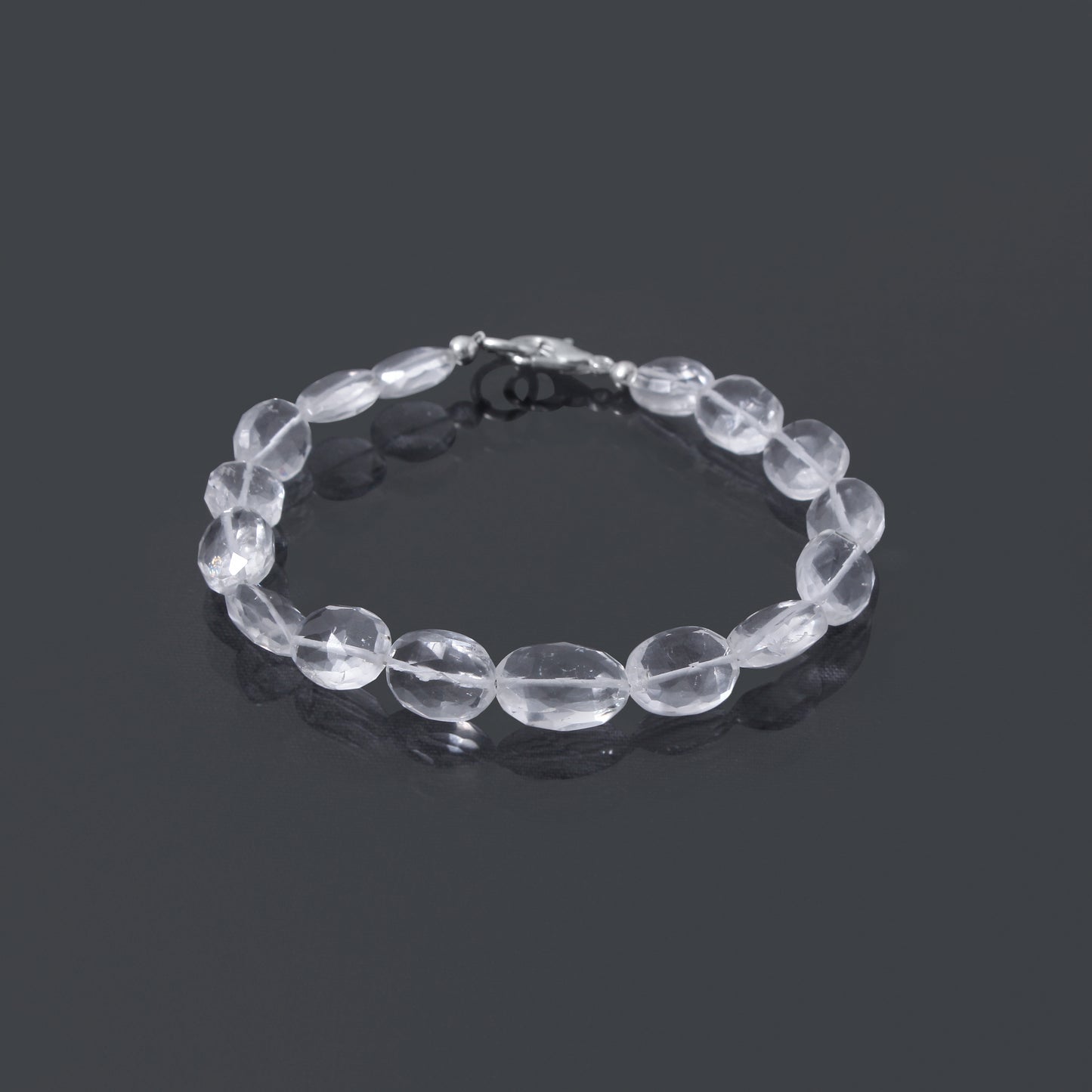 Natural Hyalite Opal Faceted Oval-Shaped Gemstone Bracelet – Crystal Clear Energy & Emotional Balance