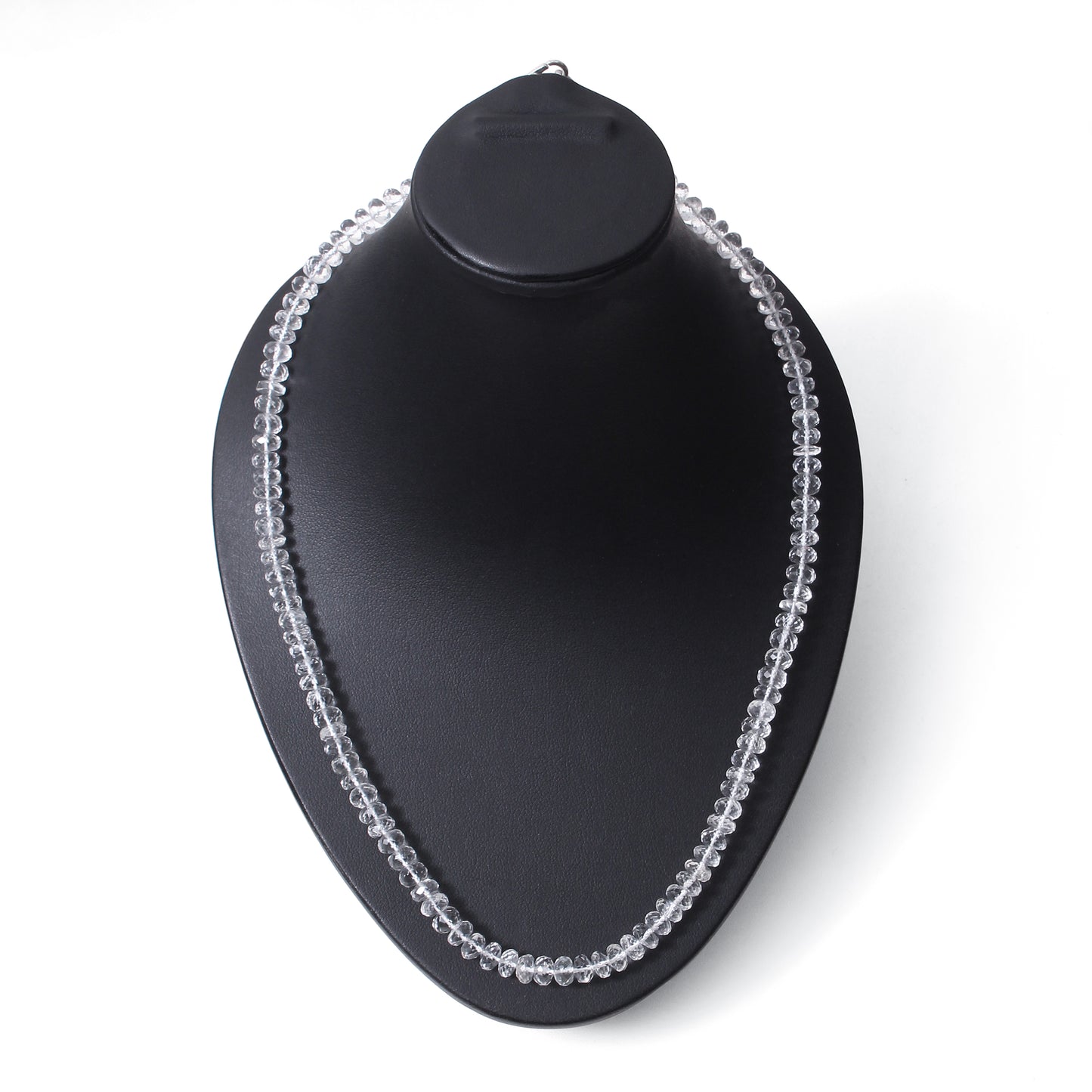 Natural Hyalite Opal Rondelle Bead Gemstone Necklace – Crystal Clarity & Positive Energy