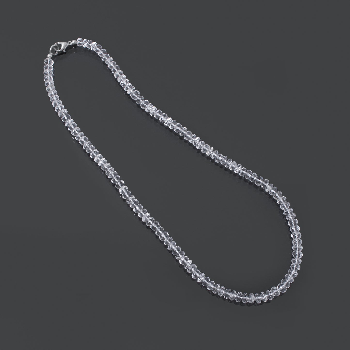 Natural Hyalite Opal Rondelle Bead Gemstone Necklace – Crystal Clarity & Positive Energy