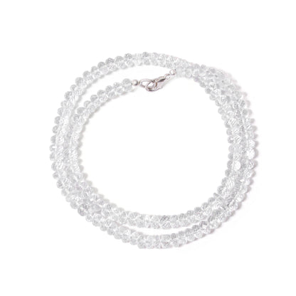 Natural Hyalite Opal Rondelle Bead Gemstone Necklace – Crystal Clarity & Positive Energy