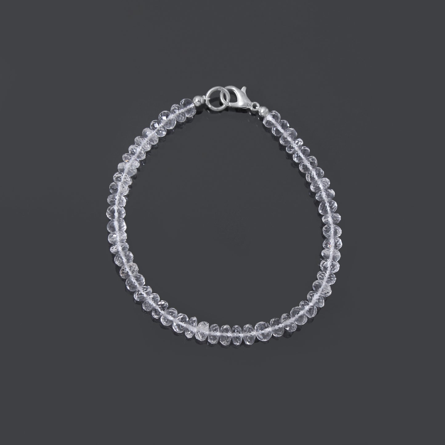 Hyalite Opal Faceted Rondelle Beaded Bracelet – Natural Clear Gemstone for Clarity, Light & Spiritual Healing