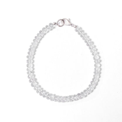 Hyalite Opal Faceted Rondelle Beaded Bracelet – Natural Clear Gemstone for Clarity, Light & Spiritual Healing